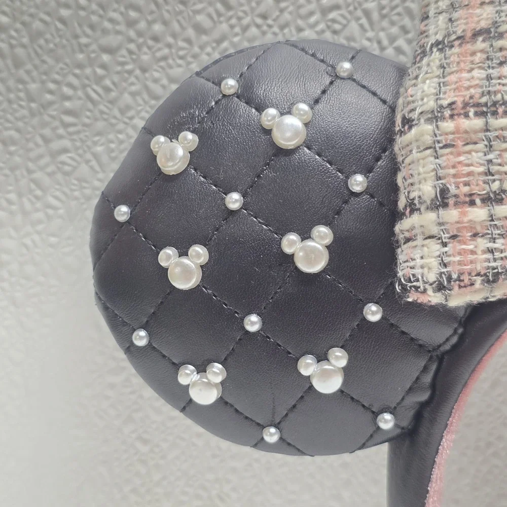 Disney Parks‎ Minnie Mouse Pearls Tweed Bow Ears Headband